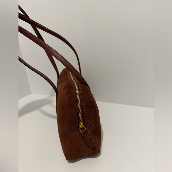 NEW Madewell Top-Zip Shoulder Bag in Soft Mahogany Suede NW382 $158 - Picture 8 of 12